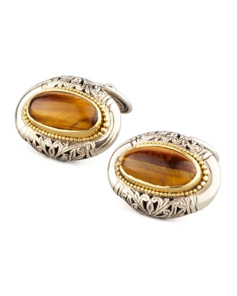 tiger eye c dior oval brown & gold cuff links|39.54 carat Oval Tiger's Eye Matrix Gemstone for Sale .